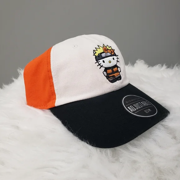 NEW Hello Kitty Naruto Shippuden Ball Cap Embroidered Hat Adjustable Strap Nerd - Picture 7 of 7